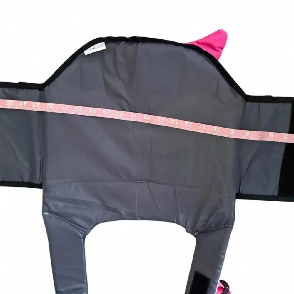 Shark Fin Dog Life Jacket Pink Gray Adjustable Pet Flotation Vest L